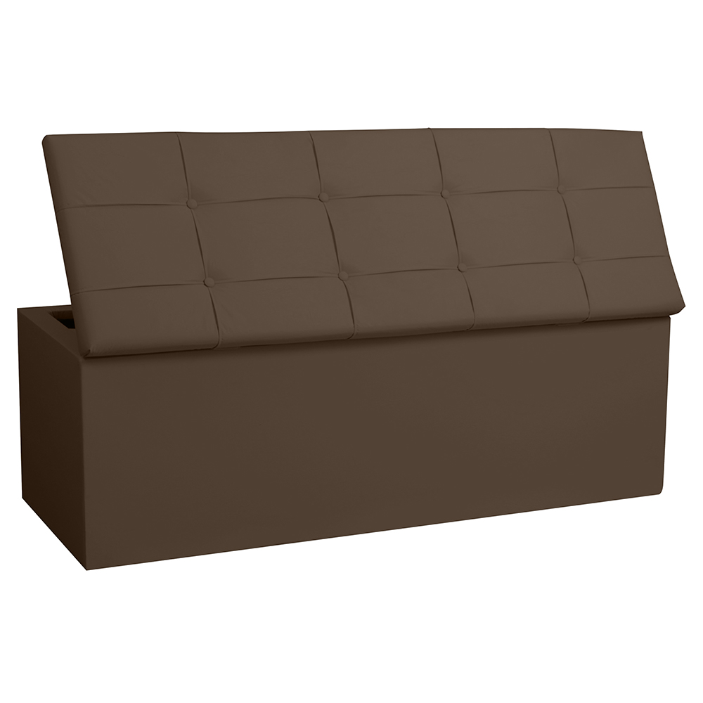 Kit Painel e Calçadeira Baú Solteiro 0,90m Roma Corano Marrom - Pallazio