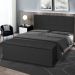 Kit Painel e Calçadeira Baú Solteiro 0,90m Roma Suede Preto - Pallazio