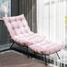 Kit Poltrona e Puff Costela Suede Rosa Bebê Base Metálica - Pallazio