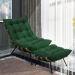 Kit Poltrona e Puff Costela Suede Verde Base Metálica - Pallazio