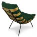 Kit Poltrona e Puff Costela Suede Verde Base Metálica - Pallazio