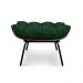 Kit Poltrona e Puff Costela Suede Verde Base Metálica - Pallazio
