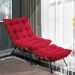 Kit Poltrona e Puff Costela Suede Vermelho Base Metálica - Pallazio