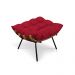 Kit Poltrona e Puff Costela Suede Vermelho Base Metálica - Pallazio