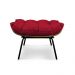 Kit Poltrona e Puff Costela Suede Vermelho Base Metálica - Pallazio