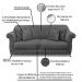 Kit Poltrona e Sofá Living 2 Lugares 1,60m Vênus Suede Cinza Pés Castanho - Pallazio