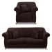 Kit Poltrona e Sofá Living 2 Lugares 1,80m Vênus Suede Marrom Café Pés Castanho - Pallazio