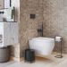 Kit Porta Toalha de Rosto Lixeira 6L e Porta Papel Higiênico Eleganza Metal Preto - Pallazio