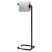 Kit Porta Toalha de Rosto Lixeira 6L e Porta Papel Higiênico Eleganza Metal Preto - Pallazio