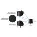 Kit Porta Toalha de Rosto Lixeira 6L e Porta Papel Higiênico Eleganza Metal Preto - Pallazio