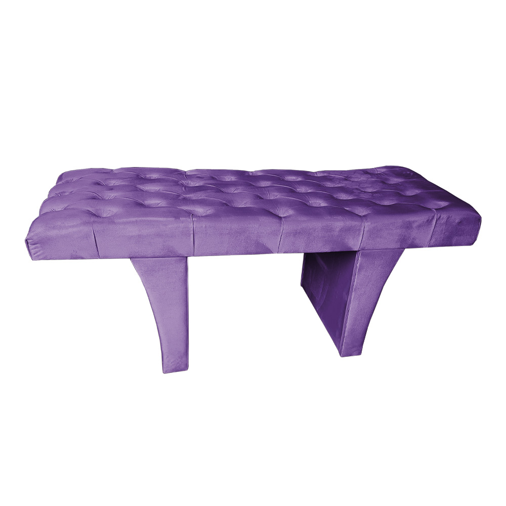 Maca Estética Reta Capitonê 0,60m Sophia com Escada Veludo Roxo - Pallazio