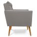 Namoradeira 2 Lugares Olivia Suede Grafite Pés Palito Castanho - Pallazio