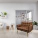 Namoradeira 2 Lugares Olivia Suede Marrom Pés Palito Castanho - Pallazio