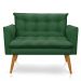 Namoradeira 2 Lugares Olivia Suede Verde Pés Palito Castanho - Pallazio