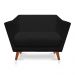 Namoradeira 2 Lugares Pérsia Suede Preto Pés Chanfrado Castanho - Pallazio