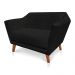Namoradeira 2 Lugares Pérsia Suede Preto Pés Chanfrado Castanho - Pallazio