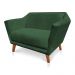 Namoradeira 2 Lugares Pérsia Suede Verde Pés Chanfrado Castanho - Pallazio