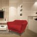 Namoradeira 2 Lugares Pérsia Suede Vermelho Pés Chanfrado Castanho - Pallazio