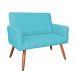 Namoradeira Nina Suede Azul Turquesa Pés Palito Castanho - Pallazio