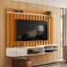 Painel para TV 75 Polegadas com Bancada Suspensa 206cm Monza Cinamomo/Off White - Pallazio