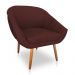 Poltrona Bianca Suede Marsala Pés Palito Castanho - Pallazio
