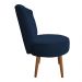 Poltrona Cadeira Decorativa Capitonê Elegância Veludo Azul Marinho Pés Palito Castanho - Pallazio