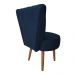 Poltrona Cadeira Decorativa Capitonê Elegância Veludo Azul Marinho Pés Palito Castanho - Pallazio