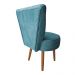 Poltrona Cadeira Decorativa Capitonê Elegância Veludo Azul Turquesa Pés Palito Castanho - Pallazio