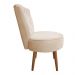 Poltrona Cadeira Decorativa Capitonê Elegância Veludo Bege Pés Palito Castanho - Pallazio