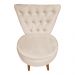 Poltrona Cadeira Decorativa Capitonê Elegância Veludo Bege Pés Palito Castanho - Pallazio