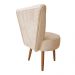 Poltrona Cadeira Decorativa Capitonê Elegância Veludo Bege Pés Palito Castanho - Pallazio