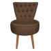 Poltrona Cadeira Decorativa Capitonê Elegância Veludo Marrom Pés Palito Castanho - Pallazio