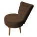 Poltrona Cadeira Decorativa Capitonê Elegância Veludo Marrom Pés Palito Castanho - Pallazio