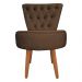 Poltrona Cadeira Decorativa Capitonê Elegância Veludo Marrom Pés Palito Castanho - Pallazio