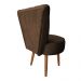 Poltrona Cadeira Decorativa Capitonê Elegância Veludo Marrom Pés Palito Castanho - Pallazio