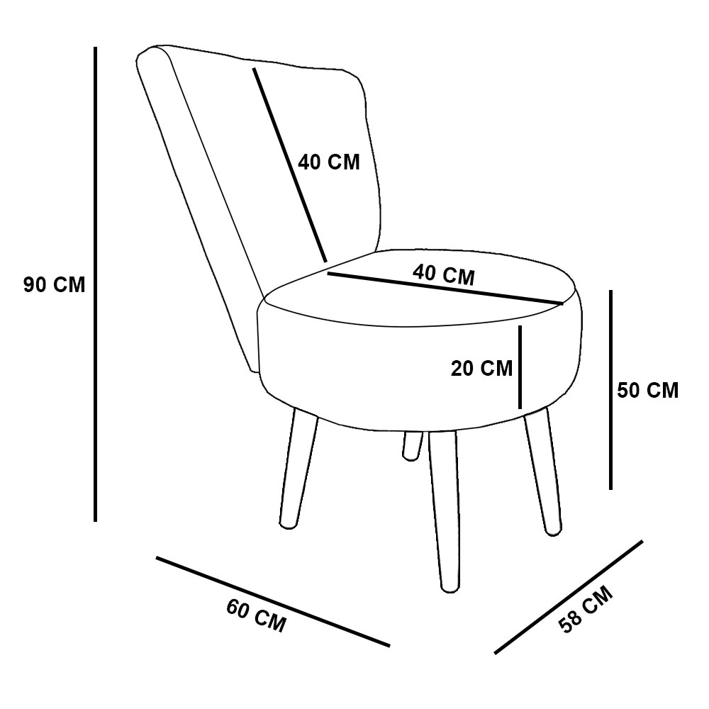 Poltrona Cadeira Decorativa Capitonê Elegância Veludo Marrom Pés Palito Castanho - Pallazio