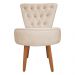 Poltrona Cadeira Decorativa Capitonê Elegância Veludo Pés Palito Castanho - Pallazio