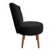 Poltrona Cadeira Decorativa Capitonê Elegância Veludo Preto Pés Palito Castanho - Pallazio