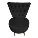Poltrona Cadeira Decorativa Capitonê Elegância Veludo Preto Pés Palito Castanho - Pallazio