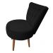 Poltrona Cadeira Decorativa Capitonê Elegância Veludo Preto Pés Palito Castanho - Pallazio