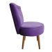 Poltrona Cadeira Decorativa Capitonê Elegância Veludo Roxo Pés Palito Castanho - Pallazio