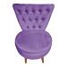Poltrona Cadeira Decorativa Capitonê Elegância Veludo Roxo Pés Palito Castanho - Pallazio