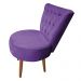 Poltrona Cadeira Decorativa Capitonê Elegância Veludo Roxo Pés Palito Castanho - Pallazio