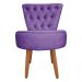 Poltrona Cadeira Decorativa Capitonê Elegância Veludo Roxo Pés Palito Castanho - Pallazio