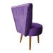 Poltrona Cadeira Decorativa Capitonê Elegância Veludo Roxo Pés Palito Castanho - Pallazio