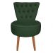 Poltrona Cadeira Decorativa Capitonê Elegância Veludo Verde Pés Palito Castanho - Pallazio