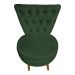 Poltrona Cadeira Decorativa Capitonê Elegância Veludo Verde Pés Palito Castanho - Pallazio