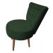 Poltrona Cadeira Decorativa Capitonê Elegância Veludo Verde Pés Palito Castanho - Pallazio