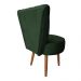 Poltrona Cadeira Decorativa Capitonê Elegância Veludo Verde Pés Palito Castanho - Pallazio