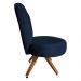 Poltrona Cadeira Decorativa Costurada Elegância Veludo Azul Marinho Base Giratória Castanho - Pallazio